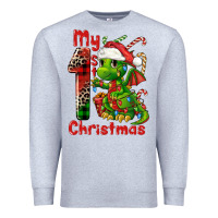 Heather Grey my first christmas dragon Premium Sweatshirt - FaDigitalArtStudio