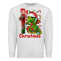 Oatmeal Heather my first christmas dragon Premium Sweatshirt - FaDigitalArtStudio