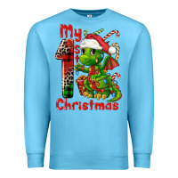 Ocean Blue my first christmas dragon Premium Sweatshirt - FaDigitalArtStudio