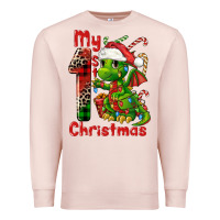 Pale Pink my first christmas dragon Premium Sweatshirt - FaDigitalArtStudio