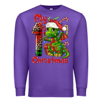 Purple my first christmas dragon Premium Sweatshirt - FaDigitalArtStudio