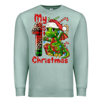 Seafoam my first christmas dragon Premium Sweatshirt - FaDigitalArtStudio