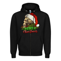 Black Merry Christmas Zipper Hoodie - RanaPortraitStore