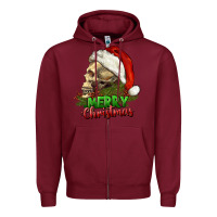 Burgundy Merry Christmas Zipper Hoodie - RanaPortraitStore