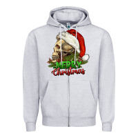 Heather Grey Merry Christmas Zipper Hoodie - RanaPortraitStore