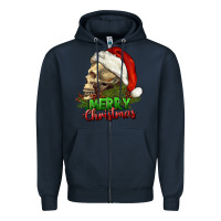 Navy Merry Christmas Zipper Hoodie - RanaPortraitStore
