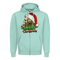 Seafoam Merry Christmas Zipper Hoodie - RanaPortraitStore