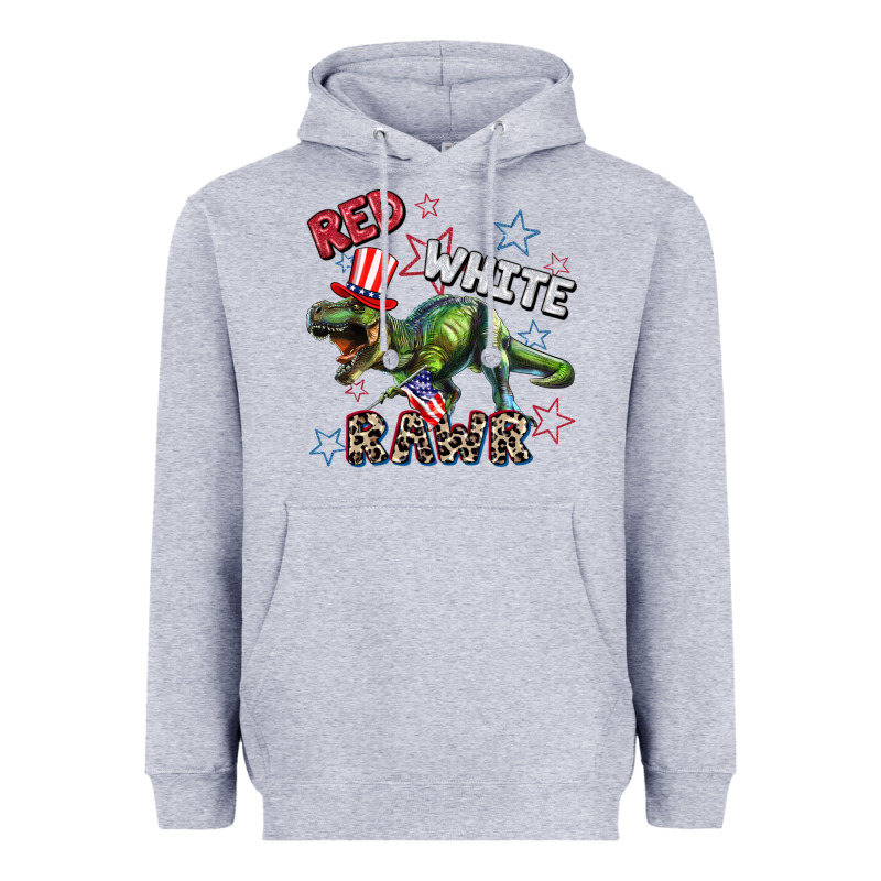 Red White Rawr 4th Of July Heavyweight Hoodie by CowGirlArtShop | Teevron
