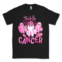 Black tackle cancer halloween ghosts american football Classic Tee - RanaPortraitStore