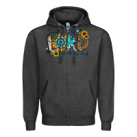 Charcoal Heather trust in the lord with all your heart Zipper Hoodie - Zillion Design Studio