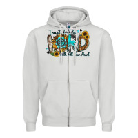 Dove Grey trust in the lord with all your heart Zipper Hoodie - Zillion Design Studio
