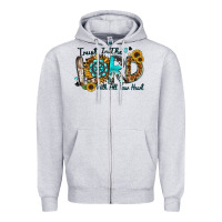 Heather Grey trust in the lord with all your heart Zipper Hoodie - Zillion Design Studio