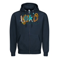 Navy trust in the lord with all your heart Zipper Hoodie - Zillion Design Studio