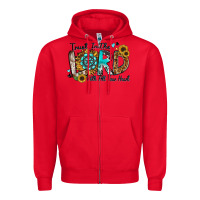 Red trust in the lord with all your heart Zipper Hoodie - Zillion Design Studio