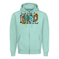 Seafoam trust in the lord with all your heart Zipper Hoodie - Zillion Design Studio
