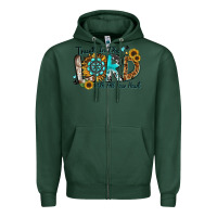 Sports Green trust in the lord with all your heart Zipper Hoodie - Zillion Design Studio