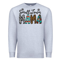 Heather Grey small town mama Premium Sweatshirt - CowhideDigitalArt