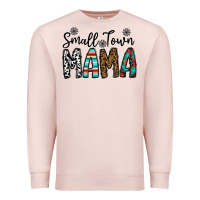 Pale Pink small town mama Premium Sweatshirt - CowhideDigitalArt