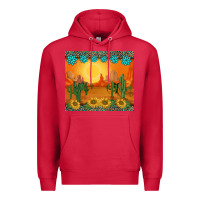 Cardinal western sunset cactus sunflowers gemstones leopards Premium Hoodie - BarkalooDesign