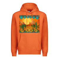 Carrot western sunset cactus sunflowers gemstones leopards Premium Hoodie - BarkalooDesign