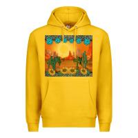 Lemon western sunset cactus sunflowers gemstones leopards Premium Hoodie - BarkalooDesign