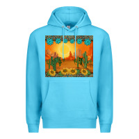 Ocean Blue western sunset cactus sunflowers gemstones leopards Premium Hoodie - BarkalooDesign