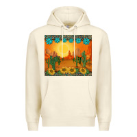 Sandshell western sunset cactus sunflowers gemstones leopards Premium Hoodie - BarkalooDesign