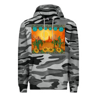 Slate Camo western sunset cactus sunflowers gemstones leopards Premium Hoodie - BarkalooDesign