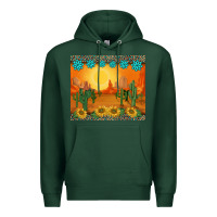 Sports Green western sunset cactus sunflowers gemstones leopards Premium Hoodie - BarkalooDesign