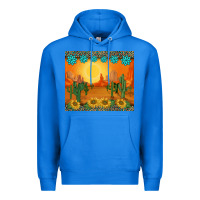 True Royal western sunset cactus sunflowers gemstones leopards Premium Hoodie - BarkalooDesign