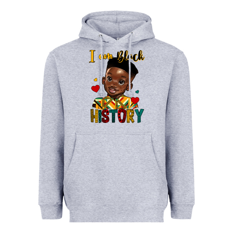 I Am Black History Black Boy Heavyweight Hoodie by HRA Design Shop | Teevron