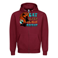 Burgundy eat sleep basketball repeat Zipper Hoodie - texasbilliewilder