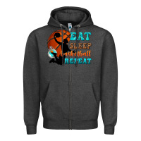 Charcoal Heather eat sleep basketball repeat Zipper Hoodie - texasbilliewilder