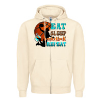 Sandshell eat sleep basketball repeat Zipper Hoodie - texasbilliewilder