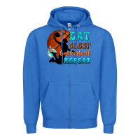 True Royal eat sleep basketball repeat Zipper Hoodie - texasbilliewilder