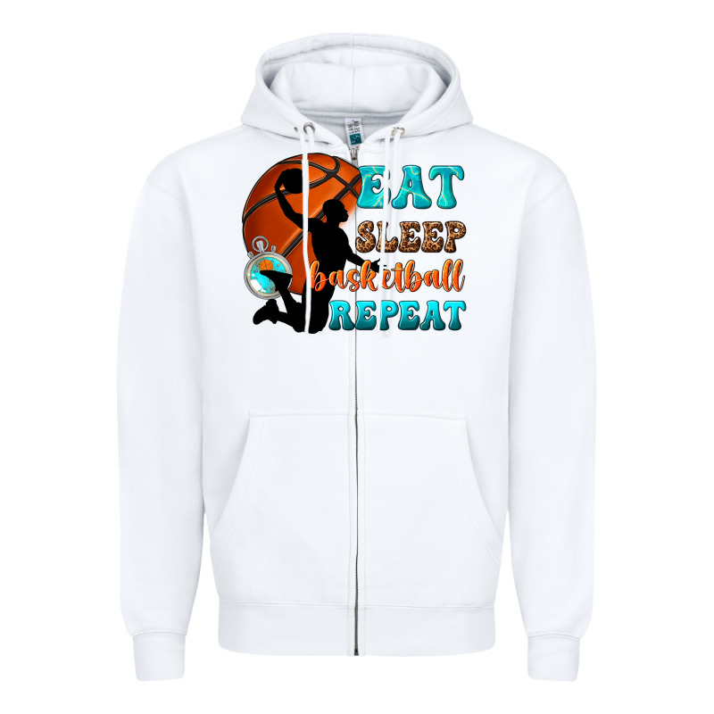 Eat Sleep Basketball Repeat Zipper Hoodie by texasbilliewilder | Teevron
