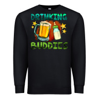 Black drinking buddies with baby bottle and beer Premium Sweatshirt - HRA Design Shop