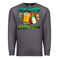 Charcoal Heather drinking buddies with baby bottle and beer Premium Sweatshirt - HRA Design Shop