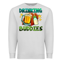 Dove Grey drinking buddies with baby bottle and beer Premium Sweatshirt - HRA Design Shop