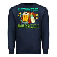 Navy drinking buddies with baby bottle and beer Premium Sweatshirt - HRA Design Shop
