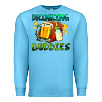 Ocean Blue drinking buddies with baby bottle and beer Premium Sweatshirt - HRA Design Shop