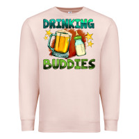 Pale Pink drinking buddies with baby bottle and beer Premium Sweatshirt - HRA Design Shop