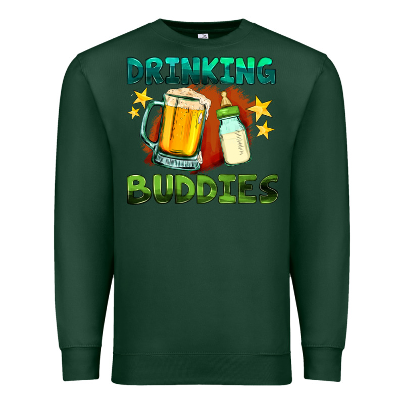 Drinking Buddies With Baby Bottle And Beer Premium Sweatshirt by HRA Design Shop | Teevron