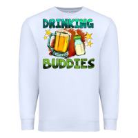 White drinking buddies with baby bottle and beer Premium Sweatshirt - HRA Design Shop