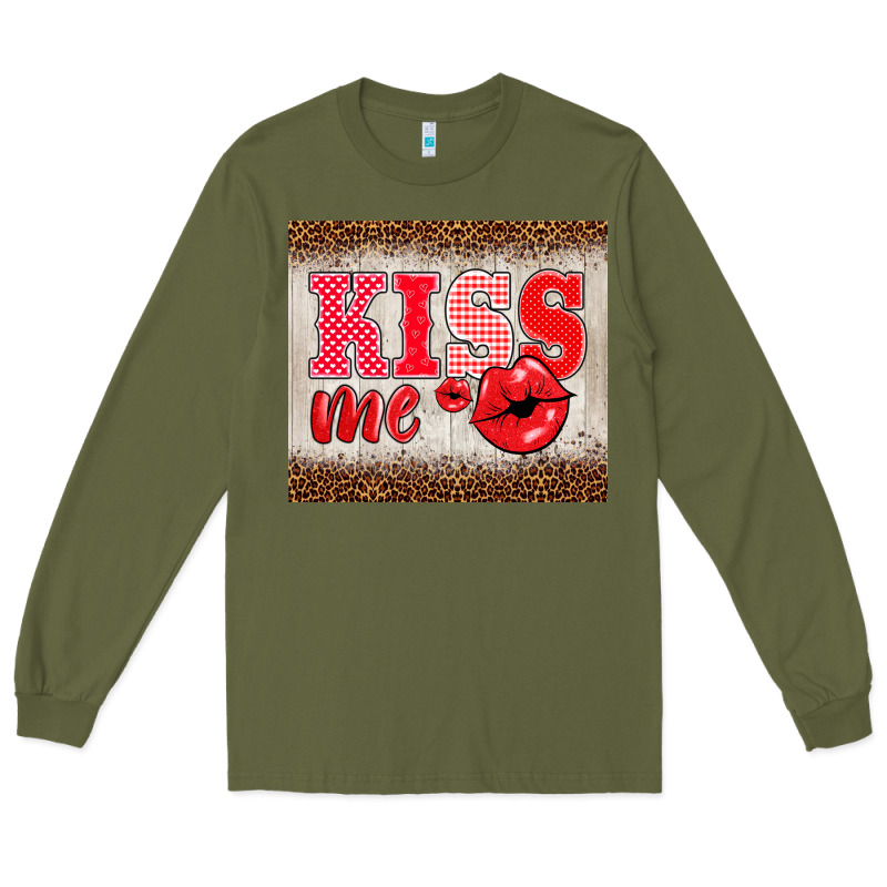 Valentine's Day Kiss Me Long Sleeve Tee by BarkalooDesign | Teevron