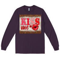 Plum valentine's day kiss me Long Sleeve Tee - BarkalooDesign