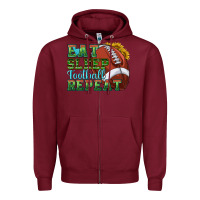 Burgundy eat sleep football repeat Zipper Hoodie - texasbilliewilder