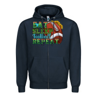 Navy eat sleep football repeat Zipper Hoodie - texasbilliewilder