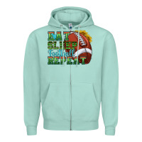 Seafoam eat sleep football repeat Zipper Hoodie - texasbilliewilder