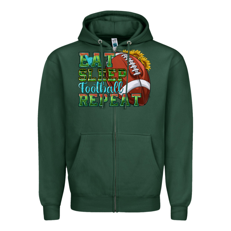 Eat Sleep Football Repeat Zipper Hoodie by texasbilliewilder | Teevron